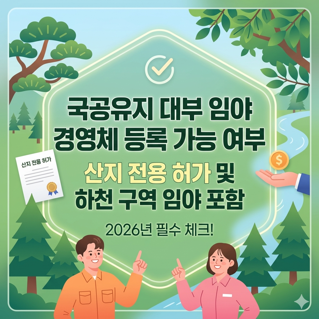 국공유지 대부 임야 등록 가능 여부와 2026년 필수 체크