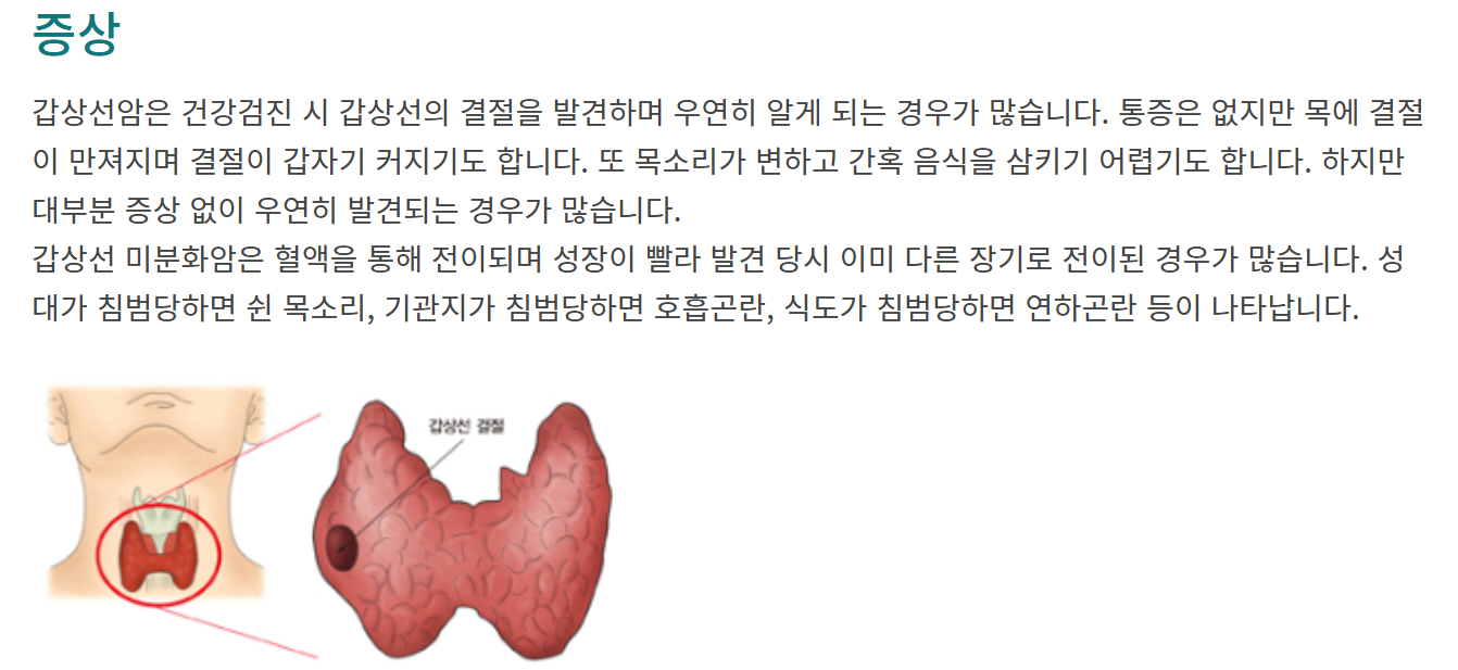 갑상선암 증상