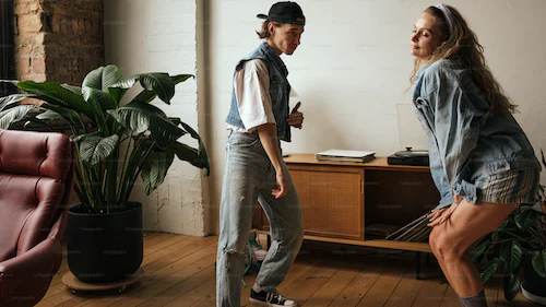 레트로 풍 패션 이미지