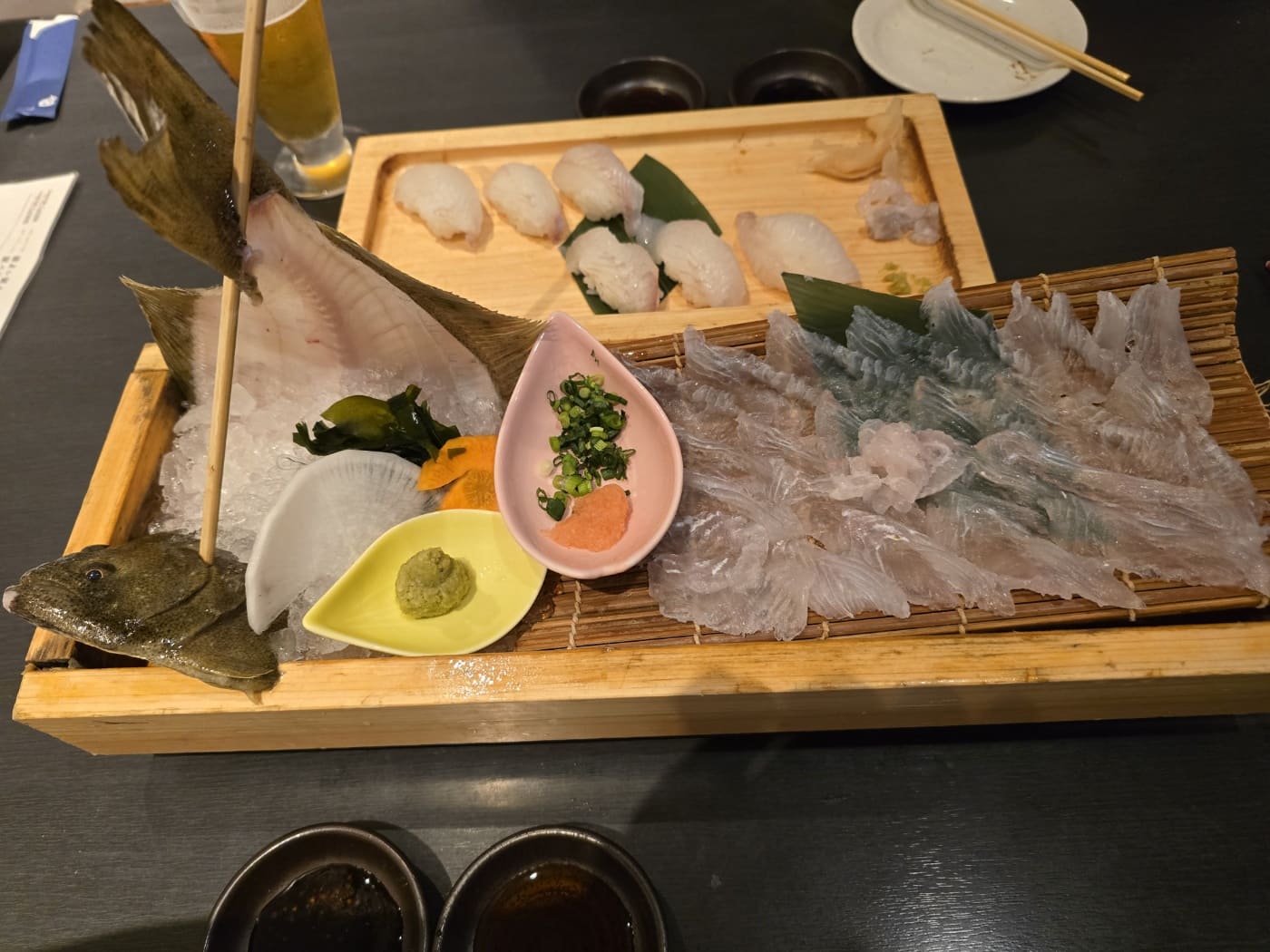 광어사시미와 초밥