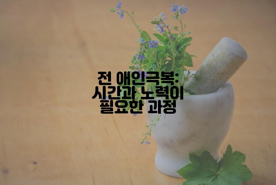 전 애인극복: 시간과 노력이 필요한 과정