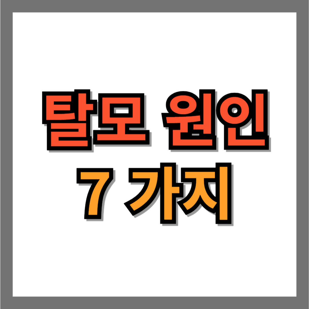 탈모 원인 7가지
