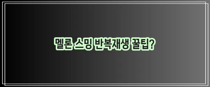 멜론 스밍 방법 반복재생 확실하게 알아봐요!