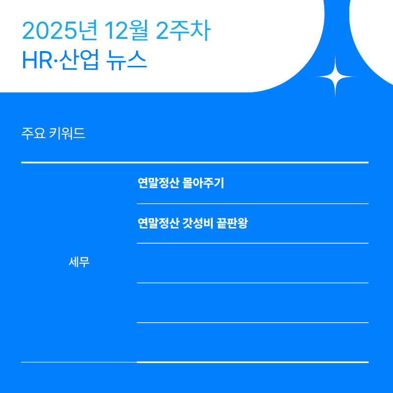 2025년 12월 2주차 HR·산업 뉴스 클리핑