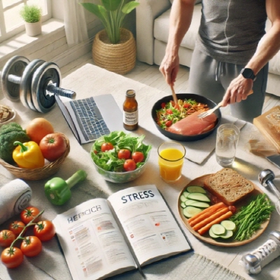 운동-후-식사-준비-하는-사진