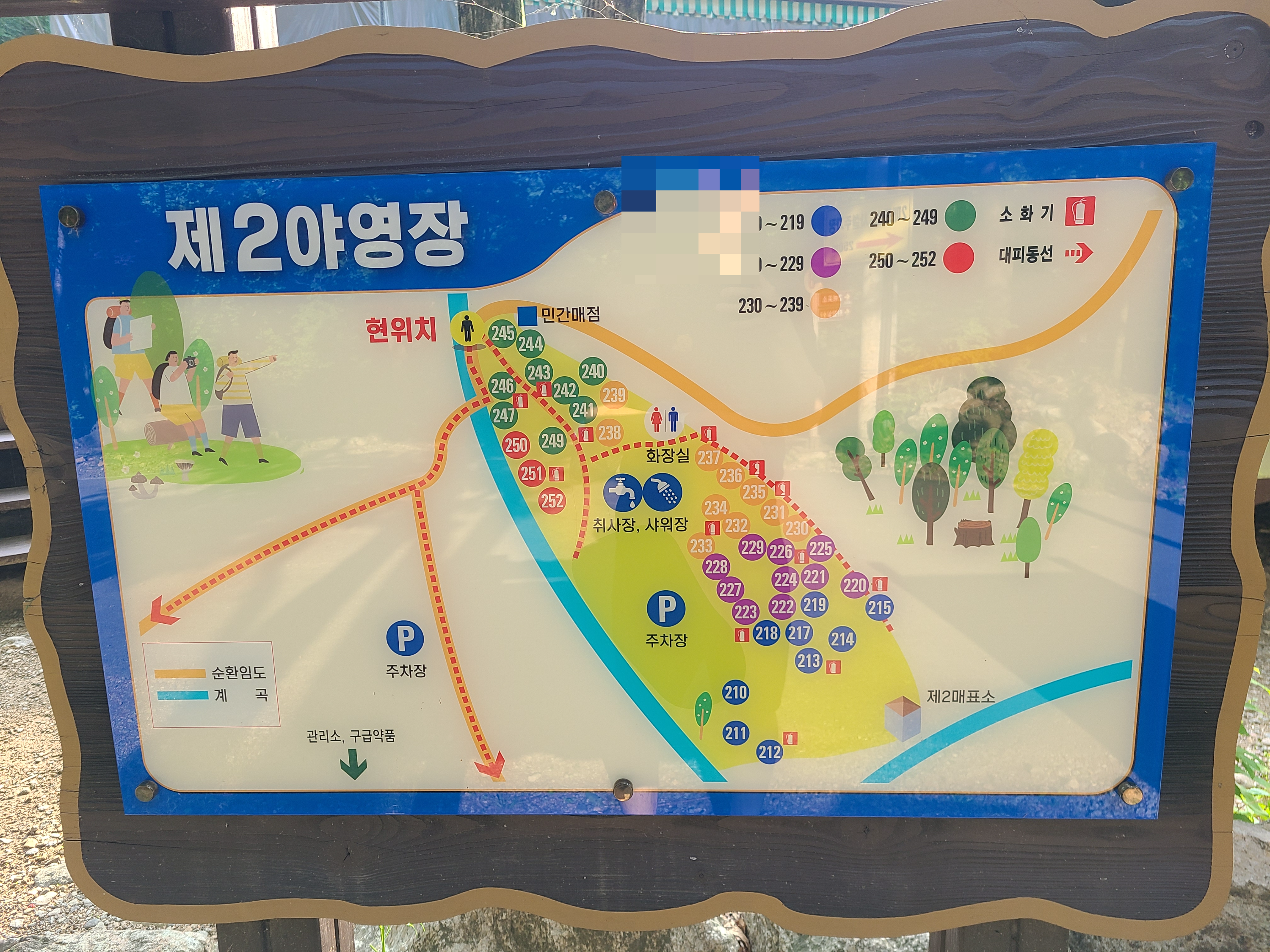 유명산자연휴양림 제2야영장 배치도