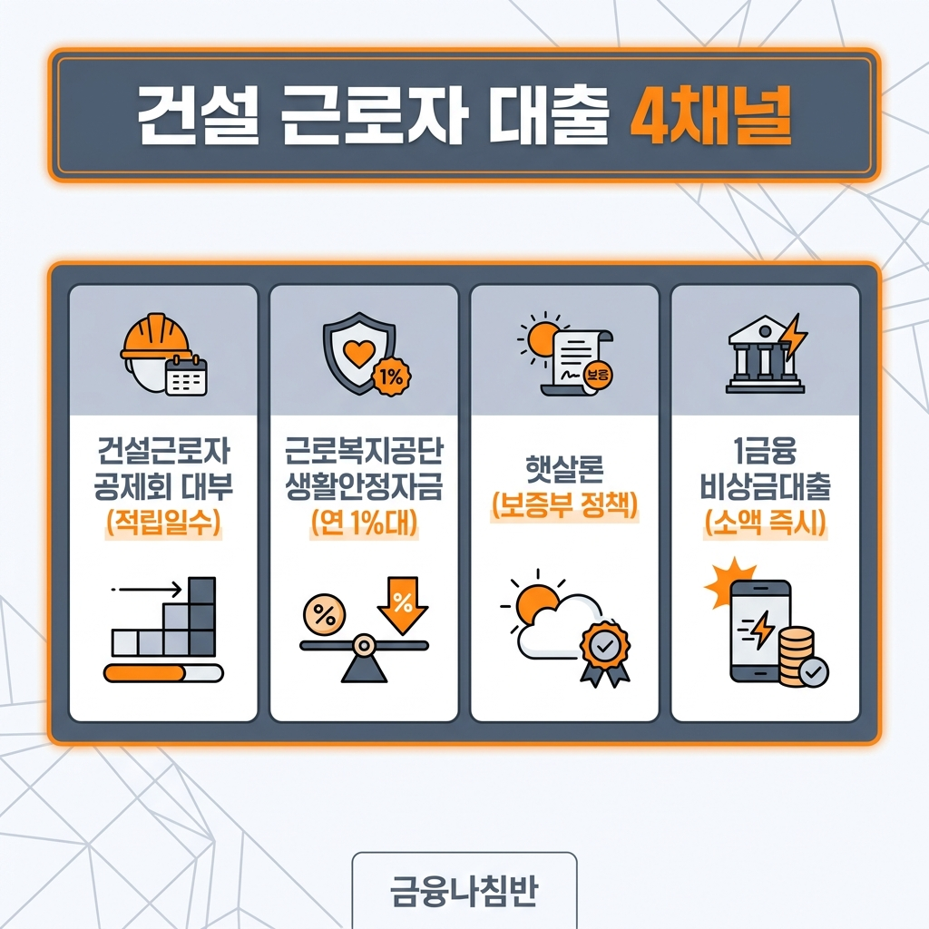 건설 근로자 대출 4채널