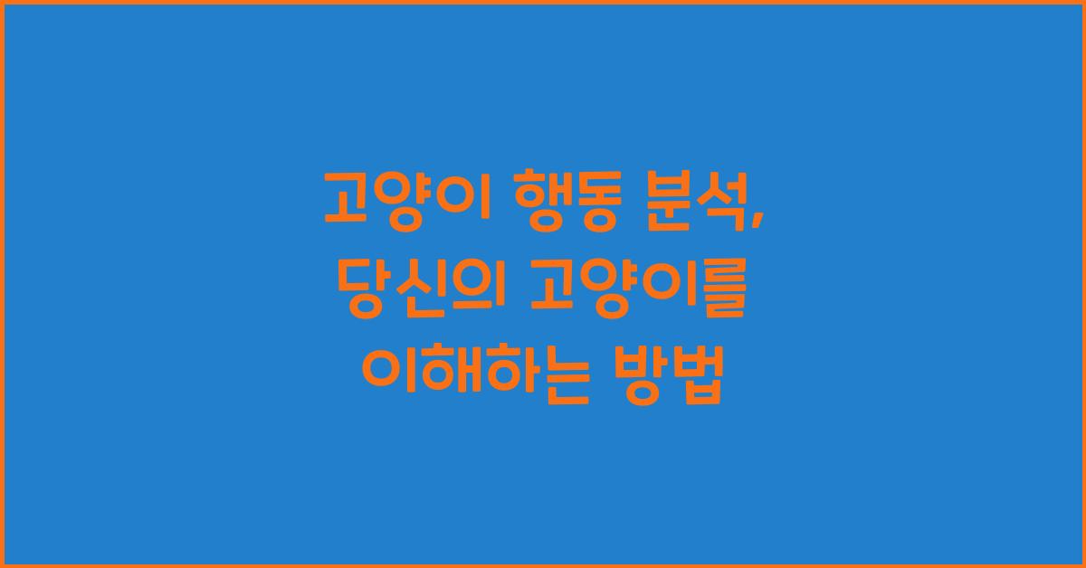 고양이 행동 분석