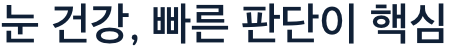 황반변성 빠른 판단이 핵심