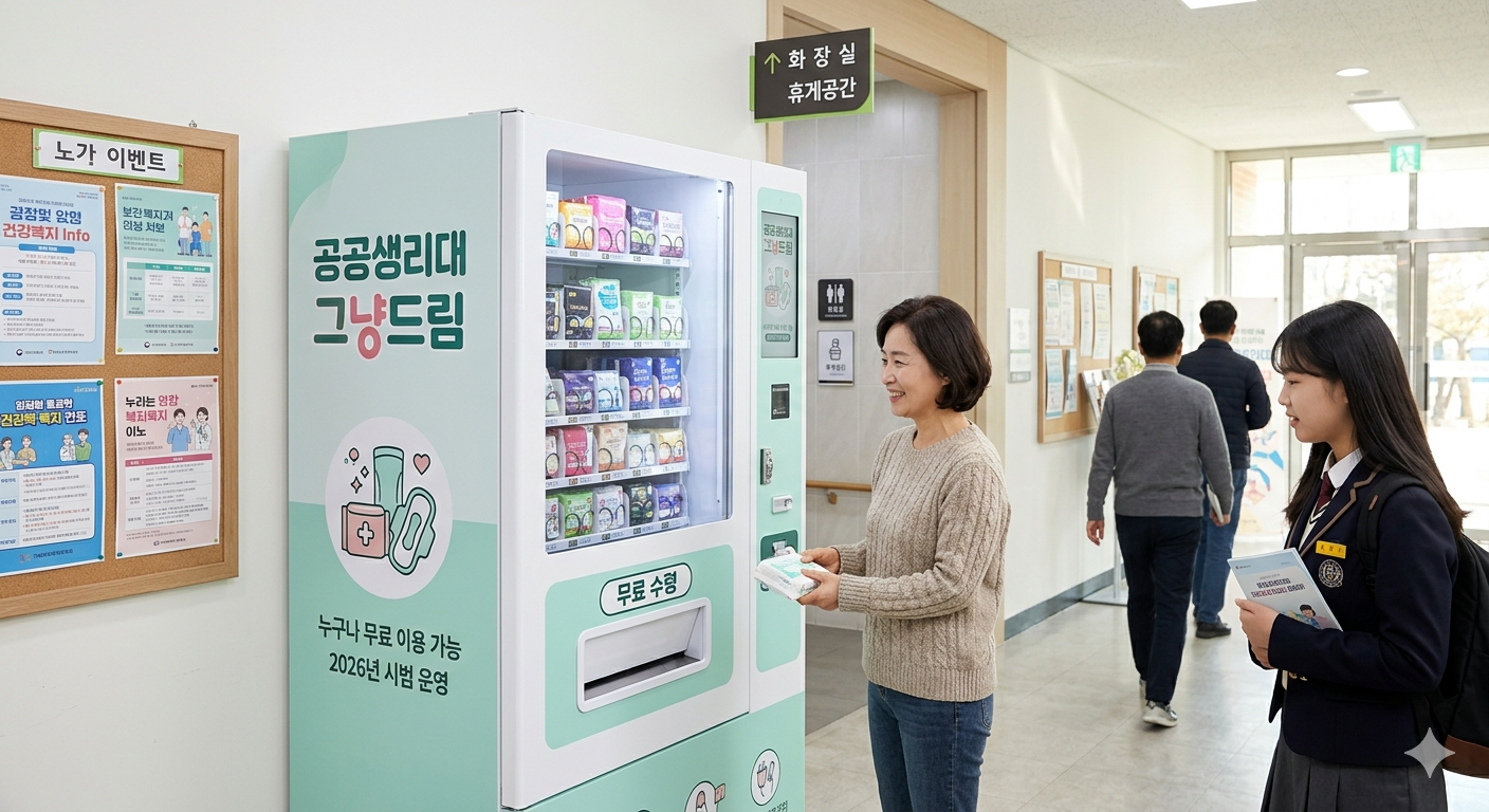 [정보] 2026년 &lsquo;공공생리대 그냥드림&rsquo; 시작! 누구나 무료 수령 가능 🎁관련사진