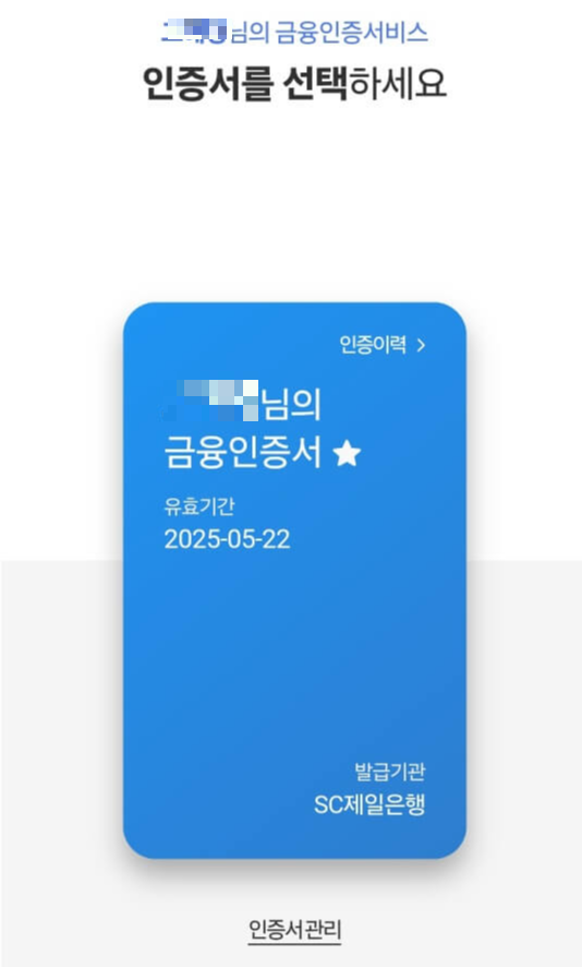 금융인증서캡쳐본