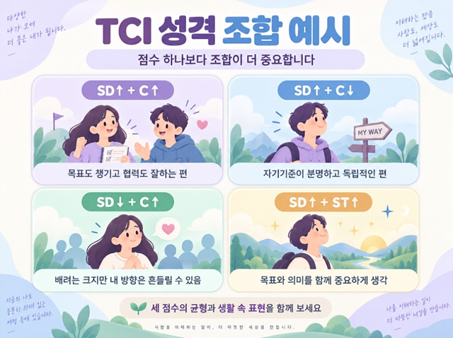 TCI 성격 3가지｜자율성&middot;연대감&middot;자기초월 해석방법