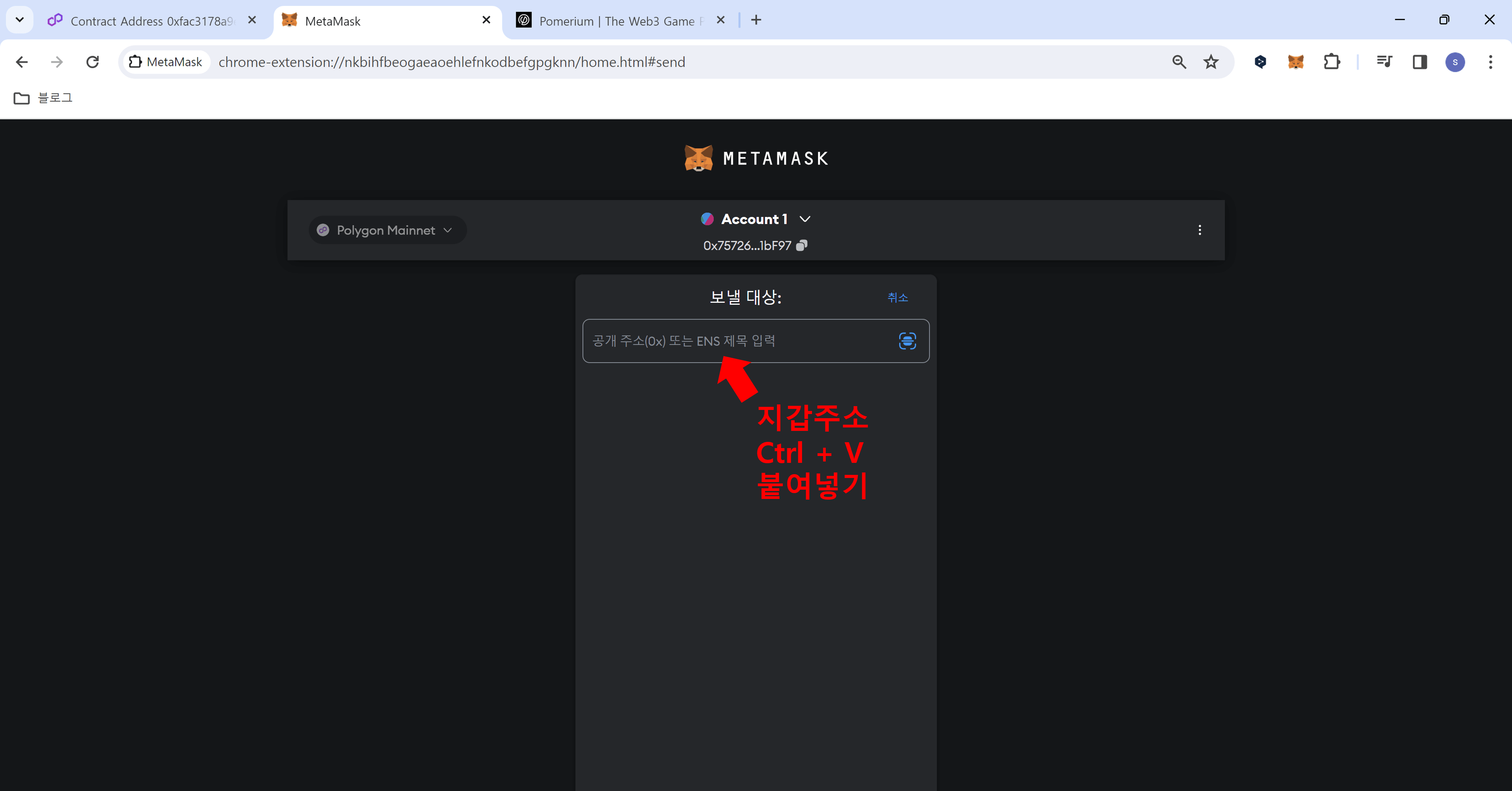포메 빌리지 NFT 전송하기3