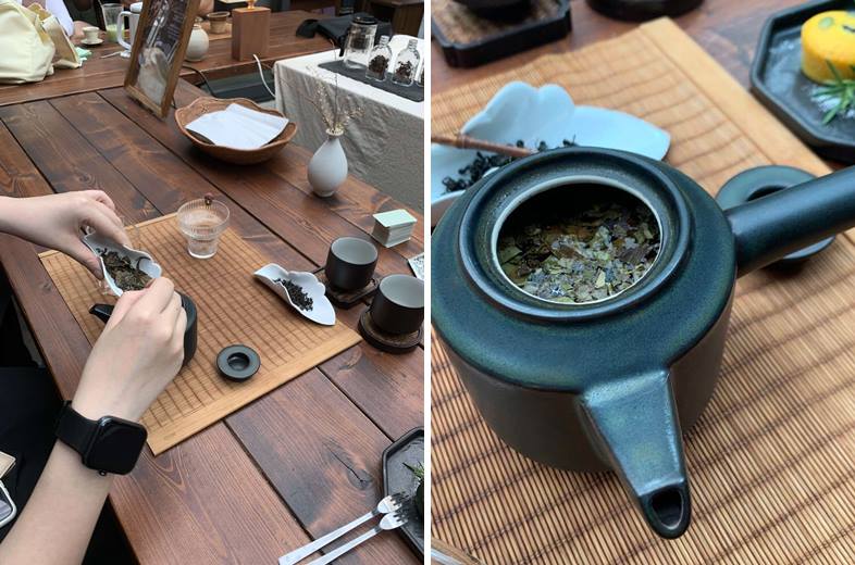 찻잎 넣고 우리기