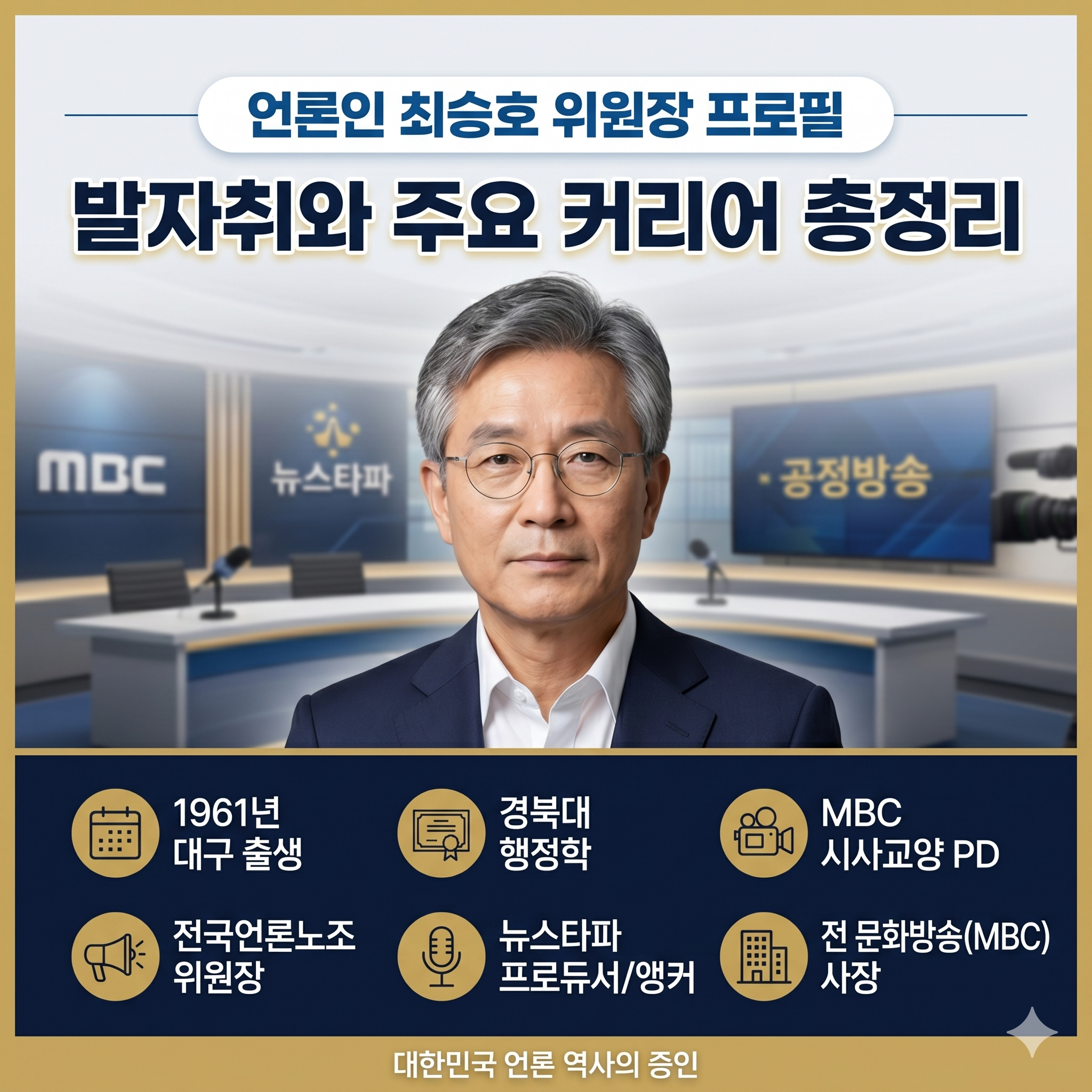 언론인 최승호 위원장 프로필 및 주요 커리어 행보 정리