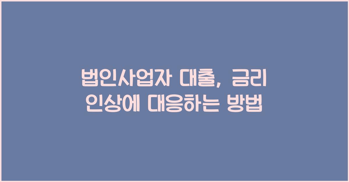 법인사업자 대출