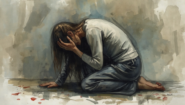 현실이 그 이상에 미치지 못할 때, INFP는 누구보다 깊은 수치심을 경험합니다. 그것은 단순히 실패의 부끄러움이 아니라, 자신의 존재가 가치 없게 느껴지는 고통입니다에 관한 그림입니다