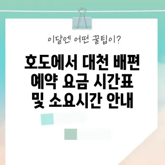 대천 호도 배편 배시간표 예매 요금 예약_16