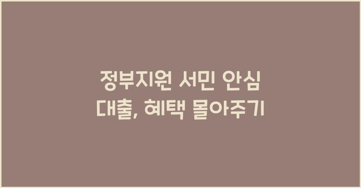 정부지원 서민 안심 대출