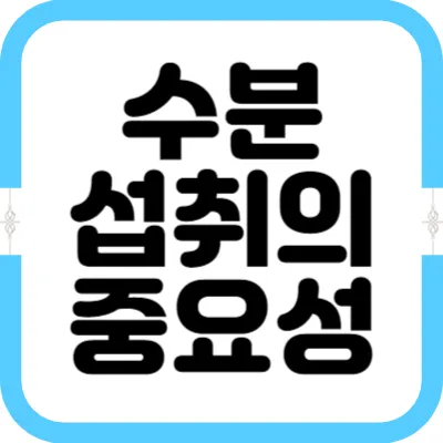 수분 섭취의 중요성