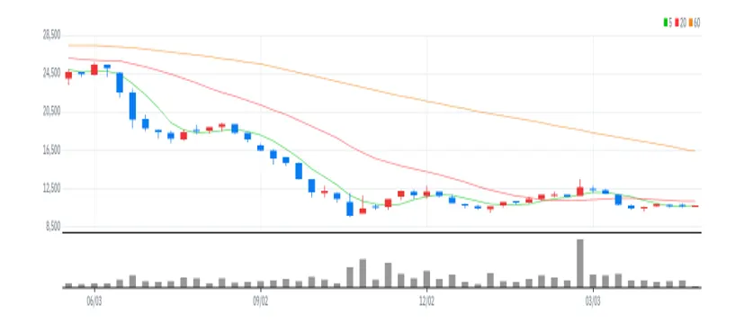 티와이홀딩스 주봉