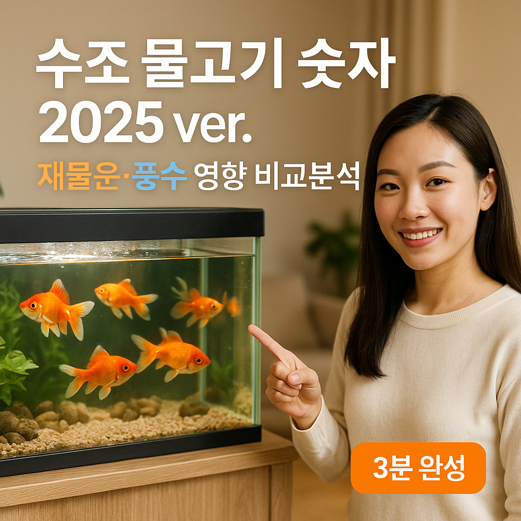 수조 물고기 숫자 2025 ver. ｜ 재물운&middot;풍수 영향 비교분석