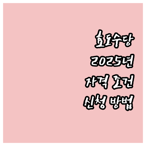 2025년 보은군 효도수당 받는 법 ..