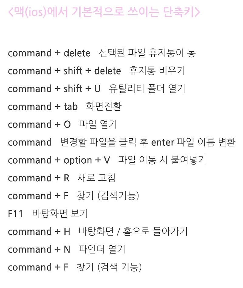 맥북 단축키