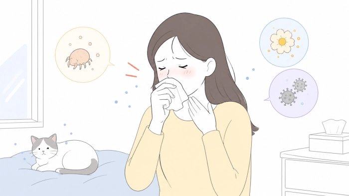 목이 간질간질하고 마른기침이 납니다