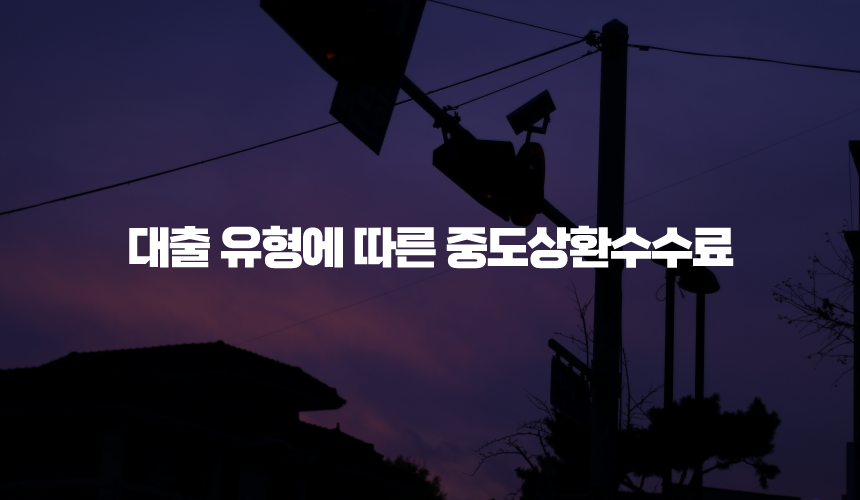 대출 유형에 따른 중도상환수수료