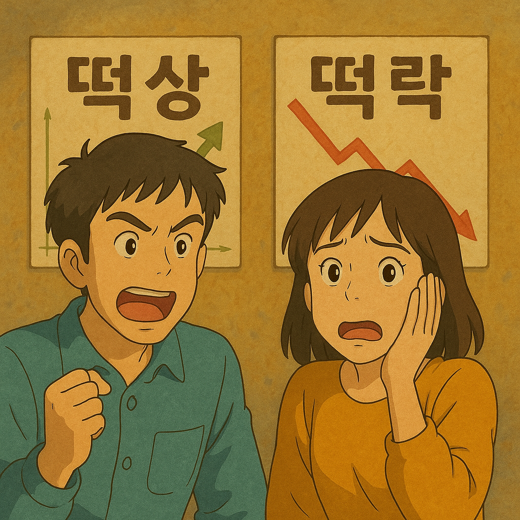 '떡상', '떡락' 용어의 유래와 해석 사진
