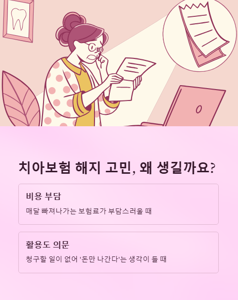 치아보험 해지 고민 왜 생길까요?