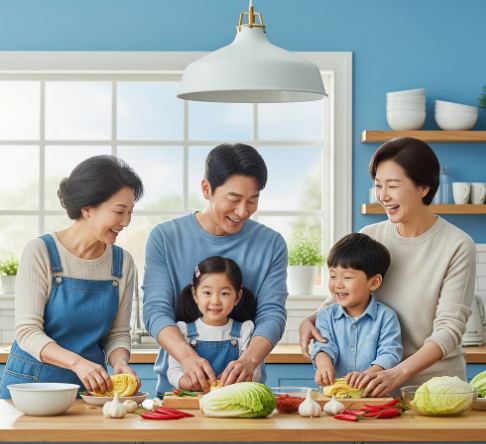 가족과 함께 김치만들기