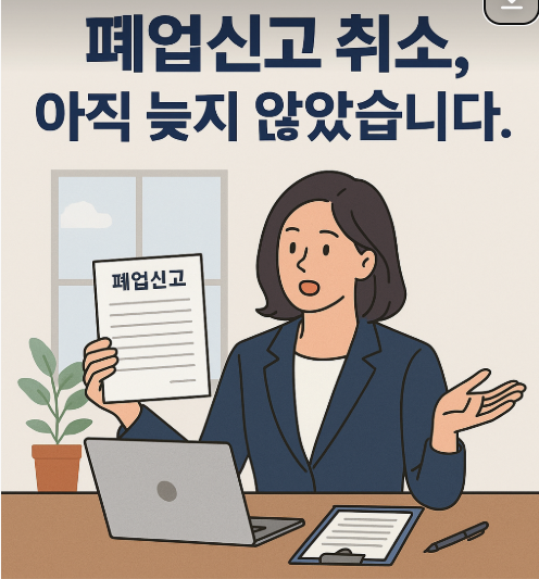 폐업신고 취소 아직 늦지 않았습니다