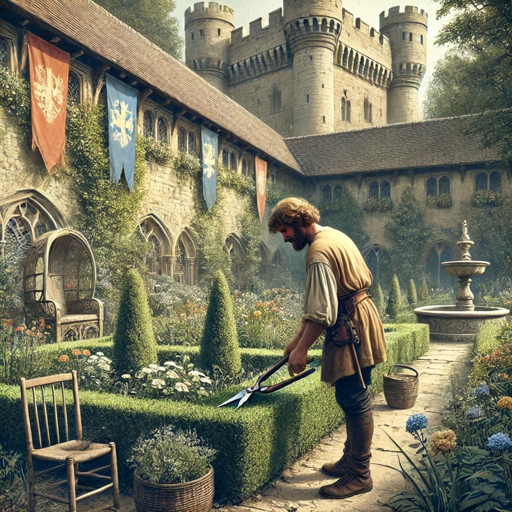 중세 유럽 봉건사회의 정원사(Gardener) 이미지