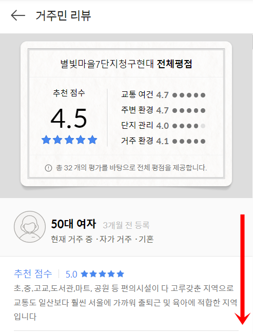 다음 부동산 아파트 실거래가 및 시세 거주민 리뷰