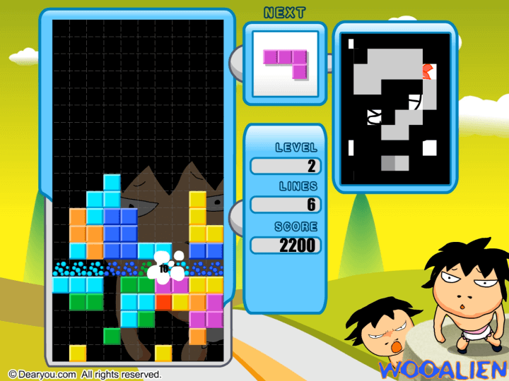 빈칸에-블록을-맞추고-점수를-획득하는-화면