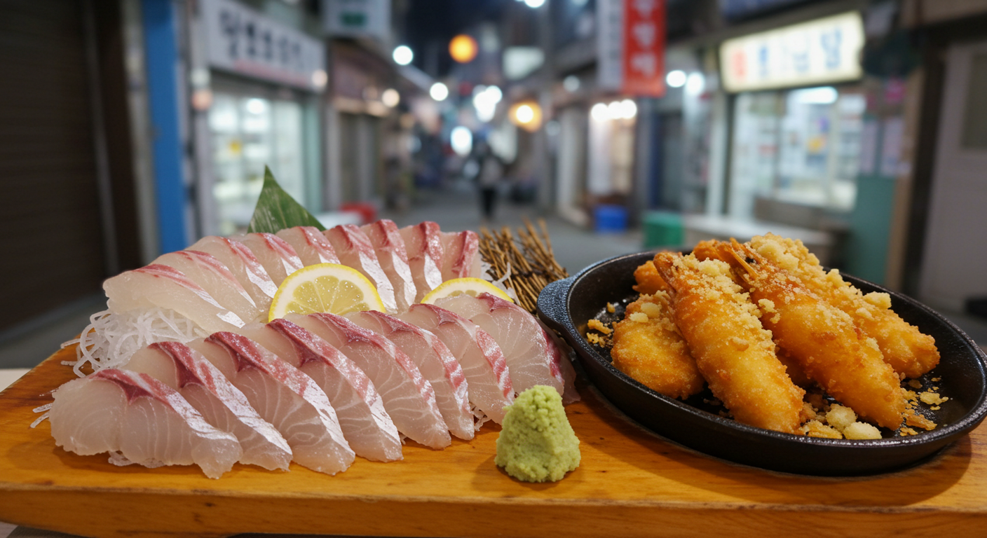 양양 수산항 활어회, 물회, 낙산항 새우튀김 등 현지 맛집 음식