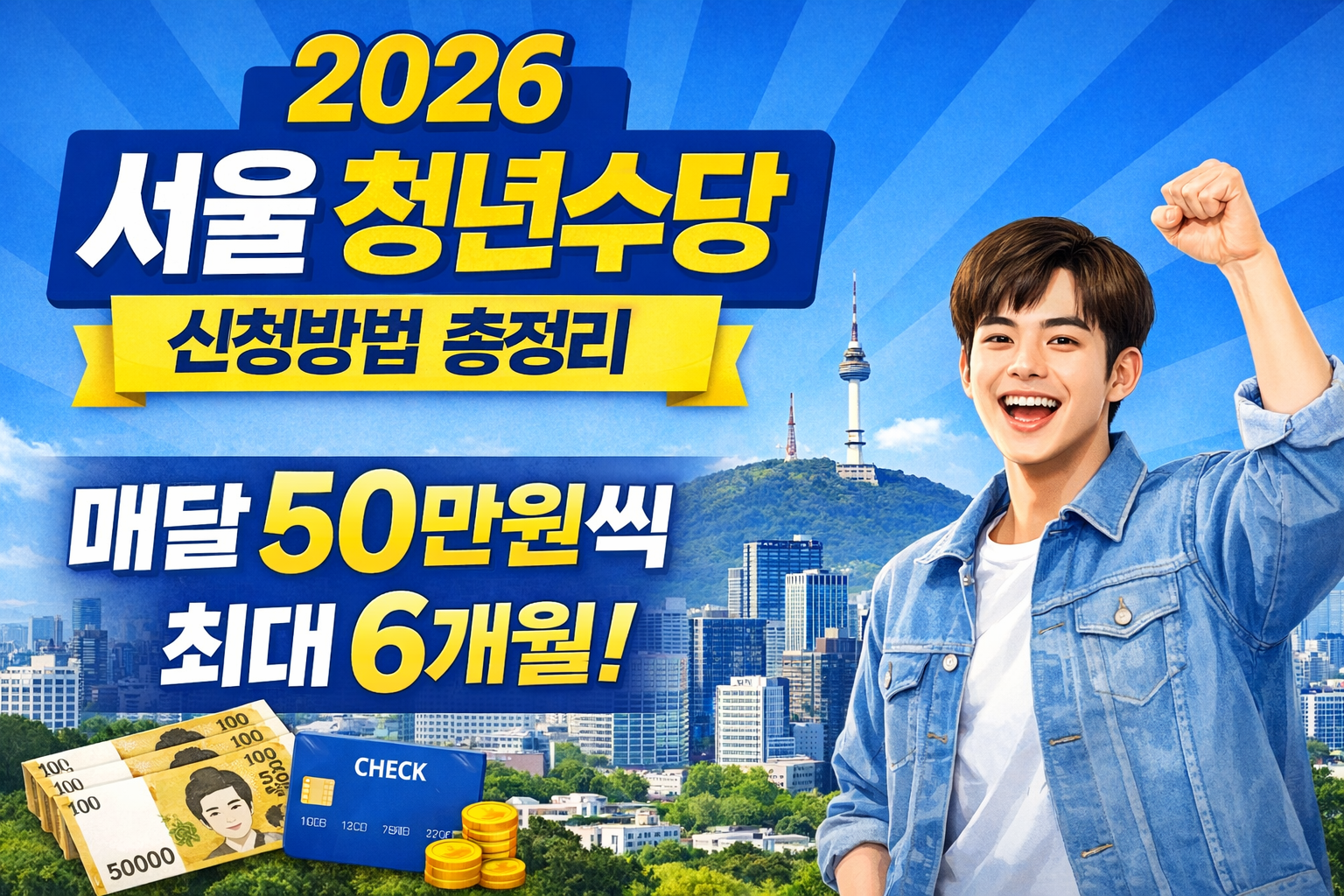 2026 서울 청년수당 신청이 시작됐습니다. 월 50만원씩 최대 6개월 지원받을 수 있는 서울시 청년정책으로, 신청기간, 자격조건, 소득기준, 제출서류, 신청방법까지 한 번에 정리했습니다.