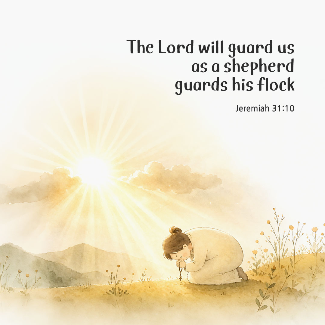Today's Bible verse card Jeremiah 31:10 scripture image