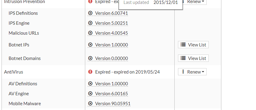 signature update 및 rating service use port