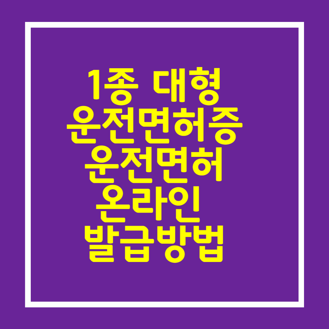 1종 대형운전면허증 운전면허 온라인 발급방법