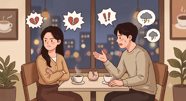 원진살로 인해 다투는 커플