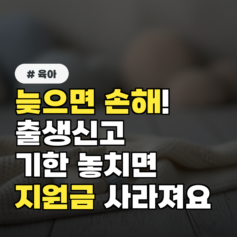 늦으면 손해! 올 해 출생신고 기한 놓치면 못 받는 지원금 목록