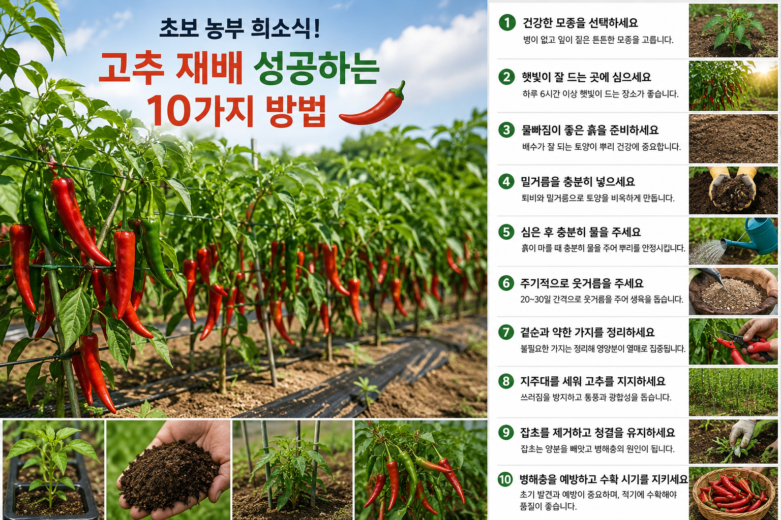 초보 농부 희소식! 고추 재배 성공하는 10가지 방법들어가며