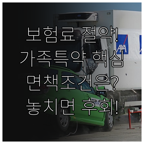 가족한정 특약으로 자동차보험료 절약하..