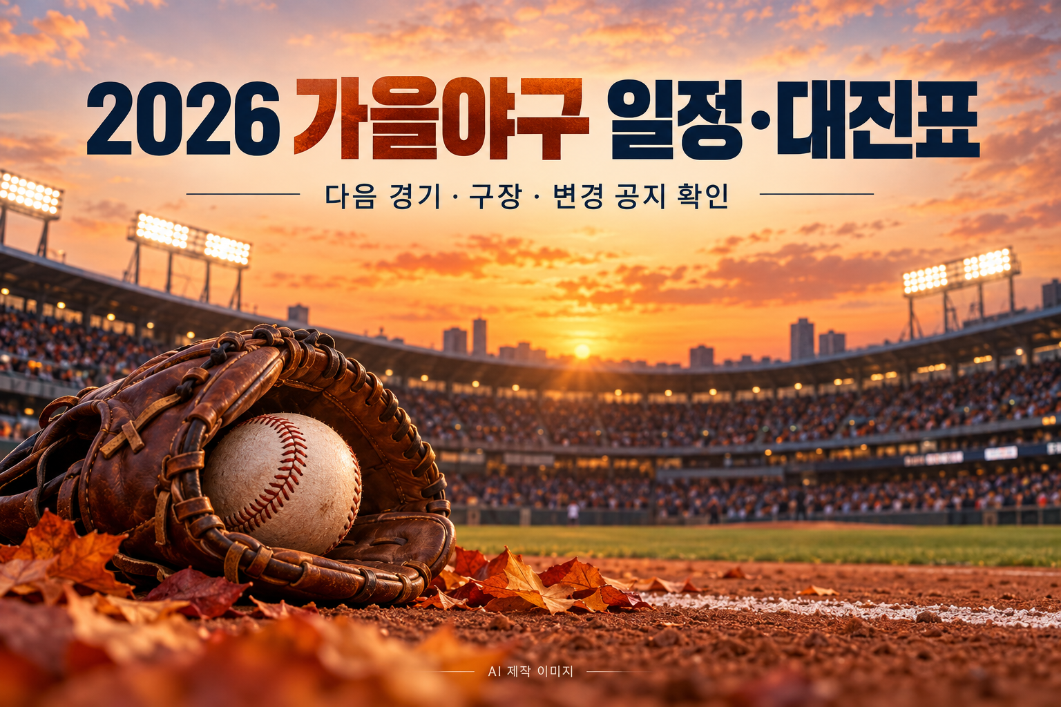 2026 가을야구 일정·대진표 - KIA–LG 준플레이오프·다음 경기·구장 확인