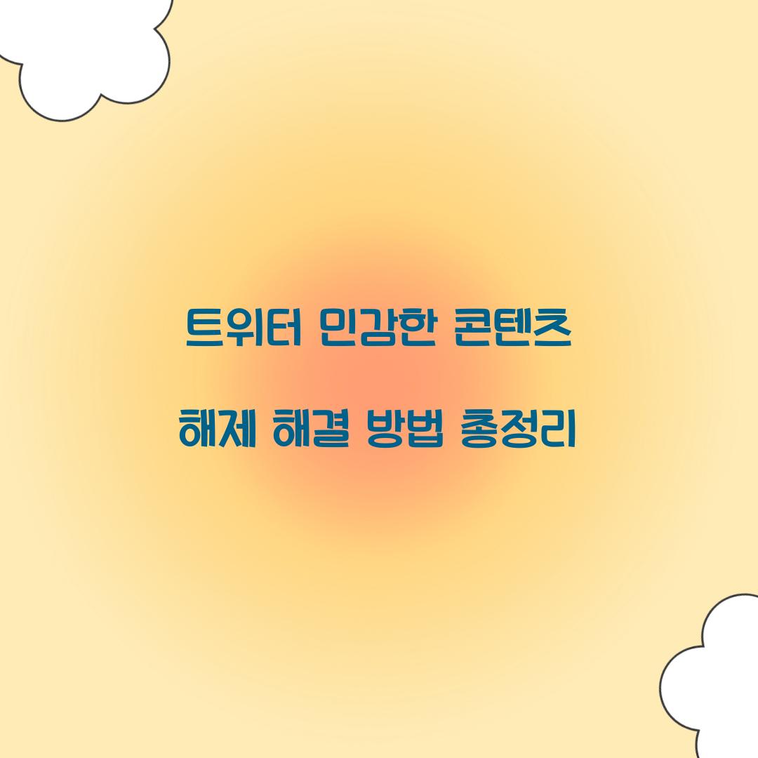 트위터 민감한 콘텐츠 해제 해결