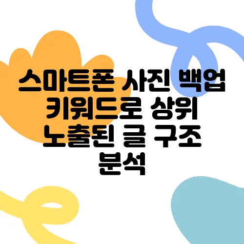 스마트폰 사진 백업 키워드로 상위 노출된 글 구조 분석