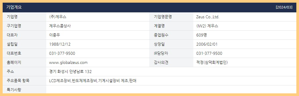 제우스-기업개요